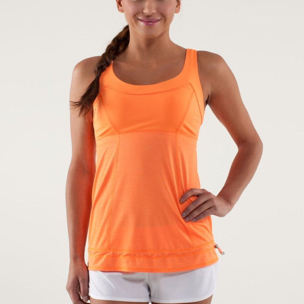 Lululemon Run Ta Ta Topper Tank Pizzaz Orange  Sz4